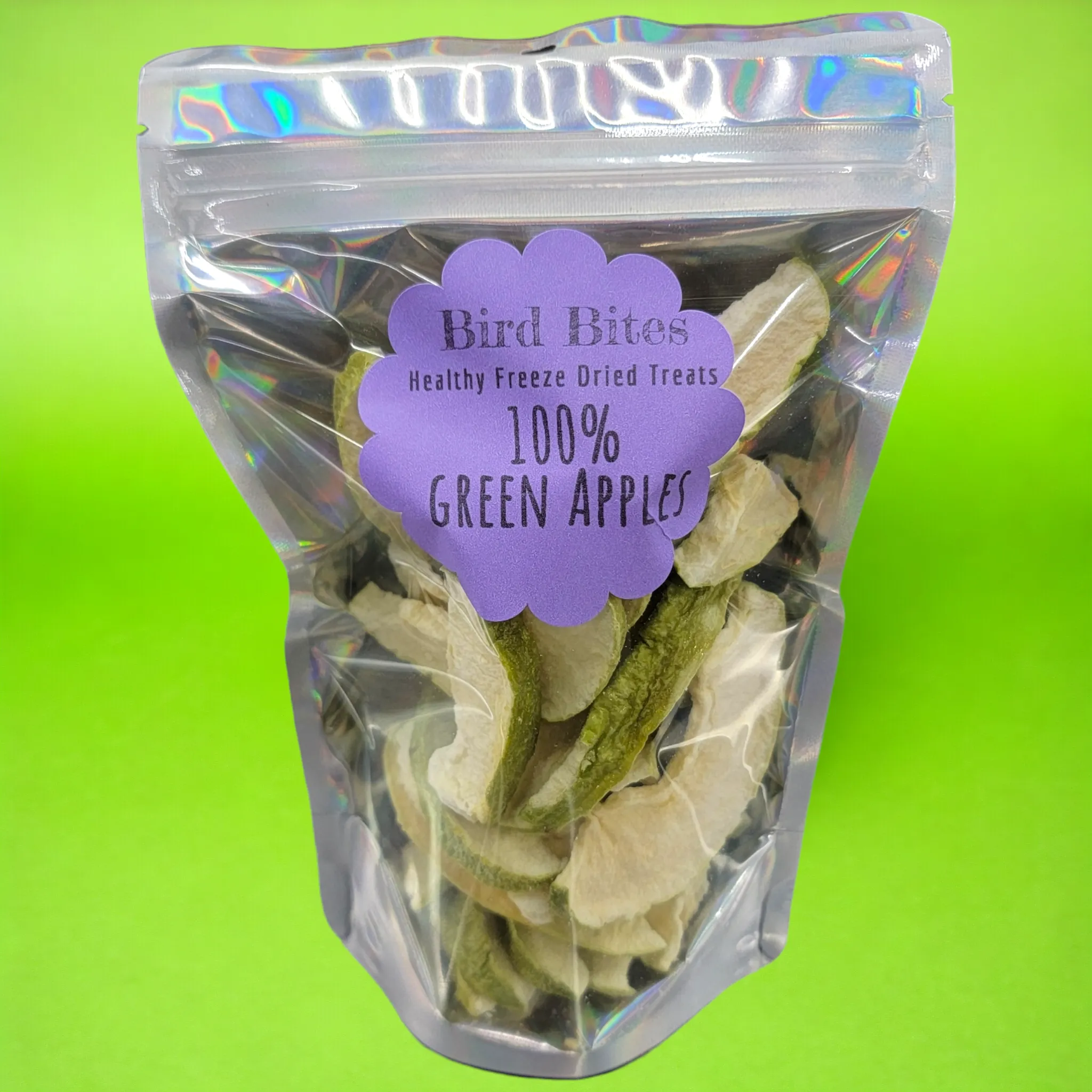 100% Green Apples - 1.5 Cups - Bird Bites Healthy Freeze Dried Treats