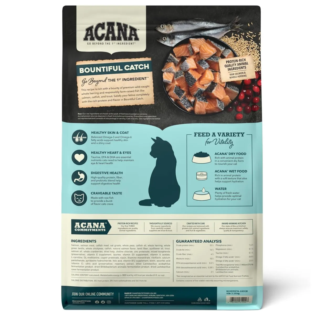 Acana Bountiful Catch Salmon & Herring Dry Cat Food 4lb