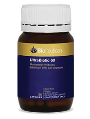 Bioceuticals UltraBiotic 60 Multistrain Probiotic 60 Billion CFU per Capsule