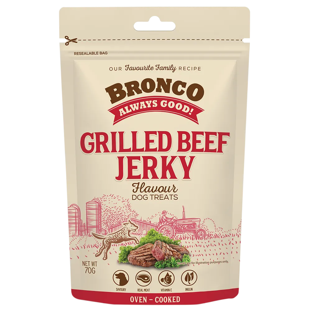 Bronco Dog Jerky Grilled Beef 70g