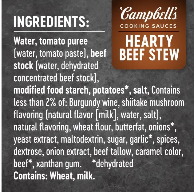 CAMPBELL'S COOKING SAUCES - HEARTY BEEF STEW