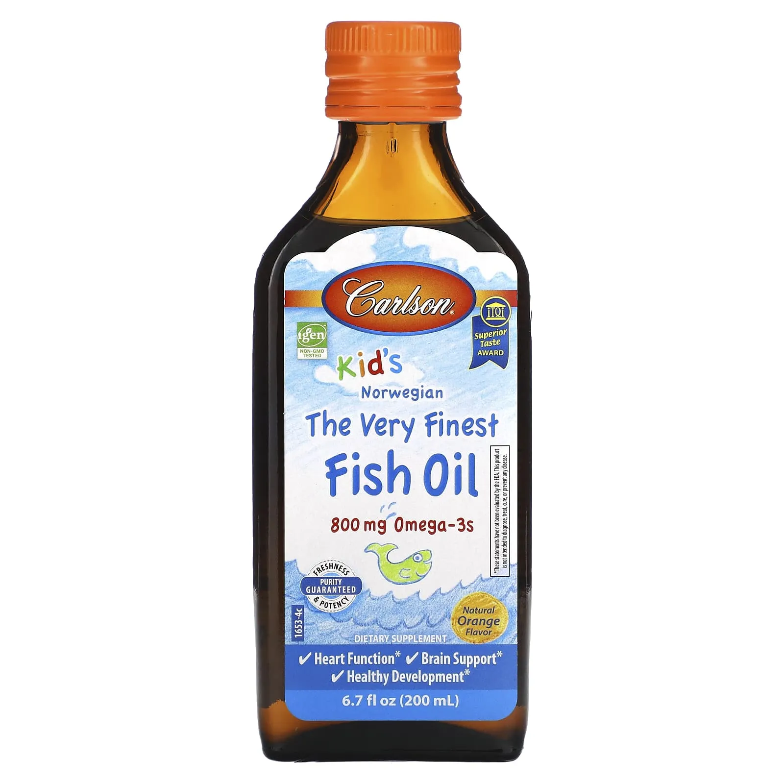 Carlson Labs, Kids Finest Fish Oil Orange, 200 ml