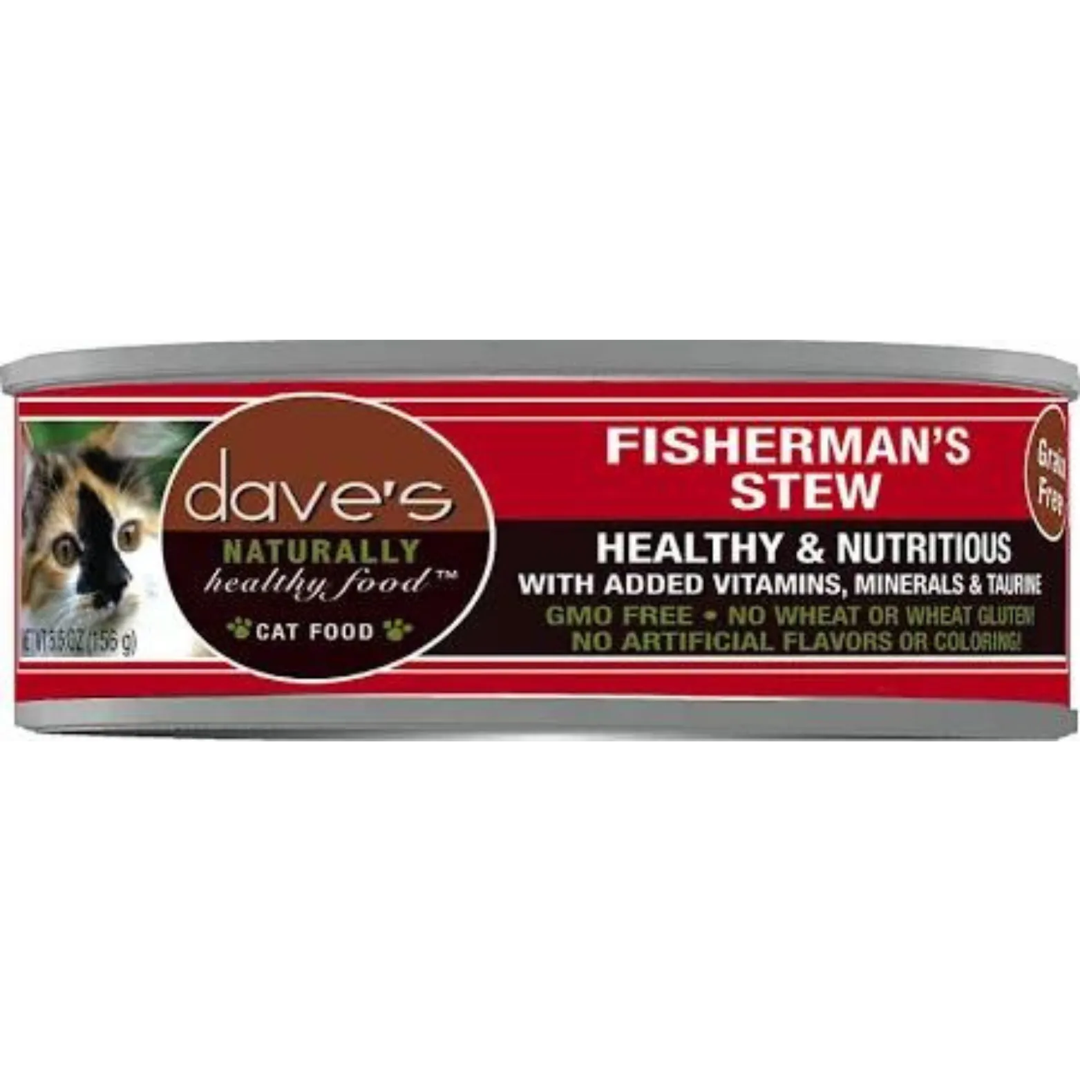 Dave's Pet Food Naturally Healthy Grain-Free Shredded Fisherman Dinner in Gravy Canned Cat Food, 5.5-oz