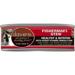 Dave's Pet Food Naturally Healthy Grain-Free Shredded Fisherman Dinner in Gravy Canned Cat Food, 5.5-oz