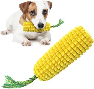 Durable Squeaky Dog Chew Toy-Yellow Corn