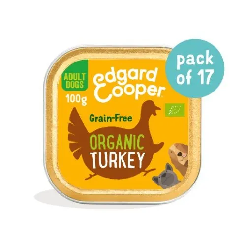 Edgard & Cooper Organic Adult Grain Free Wet Dog Food With Turkey 17 x 100G