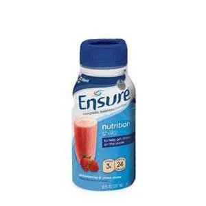 Ensure® Ready-to-Drink Strawberry Institutional 8 oz Bottle, Gluten-free, Low-residue