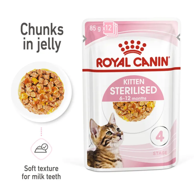 Feline Health Nutrition Kitten Sterilised Jelly - 12 x 85g