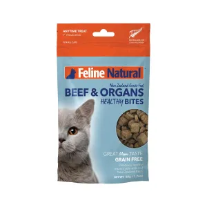 Feline Natural Beef Healthy Bites Freeze Dried Cat Treats 50g^^^