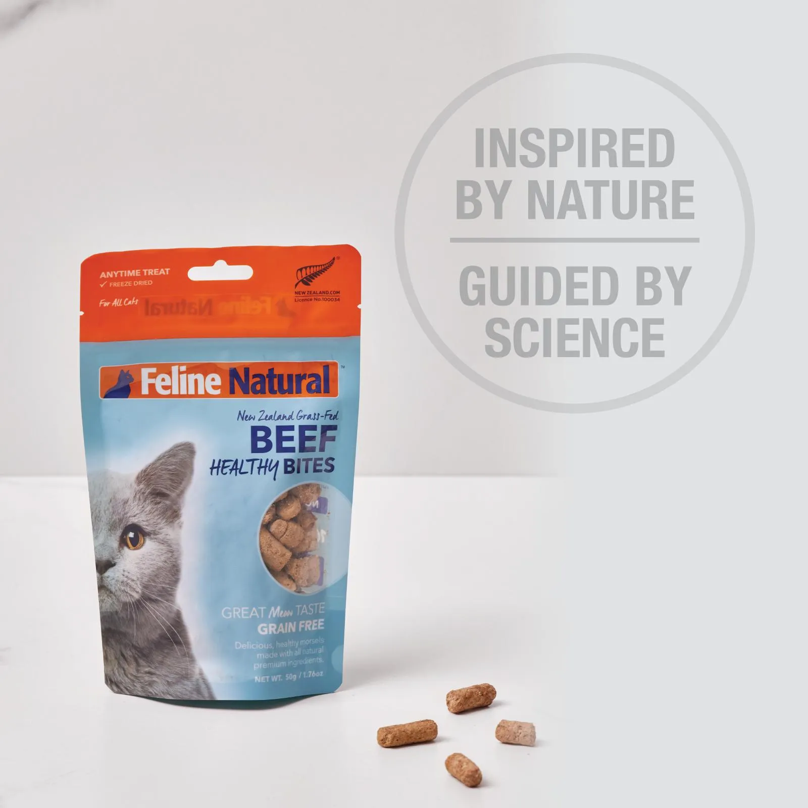 Feline Natural Beef Healthy Bites Freeze Dried Cat Treats 50g^^^