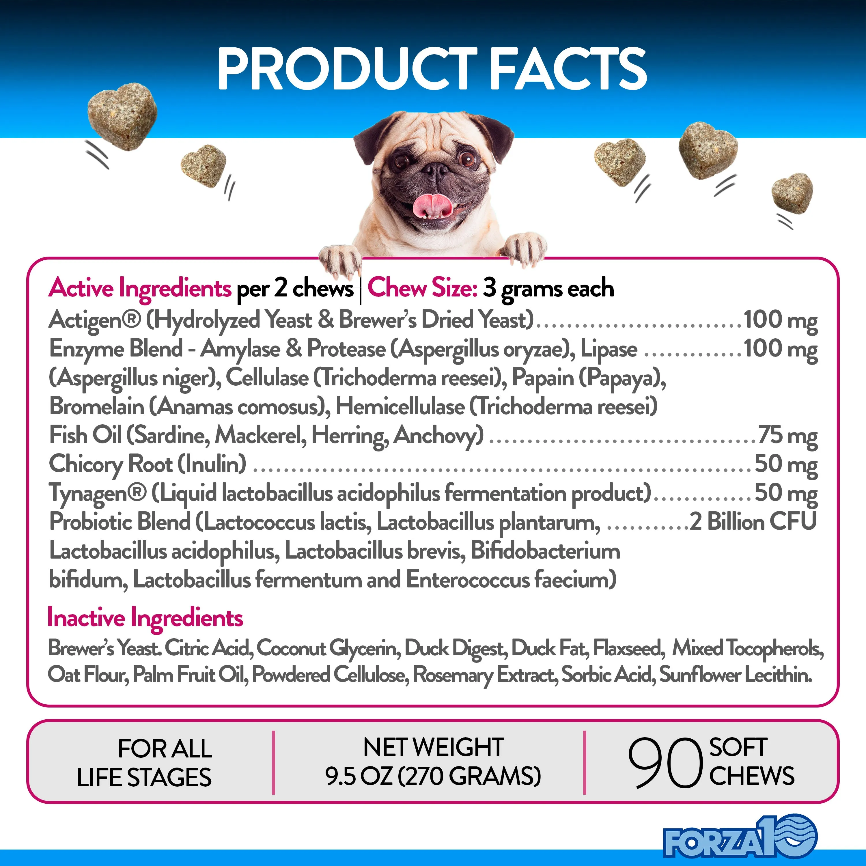 Forza10 Digestive Probiotics Supplement Soft Chews