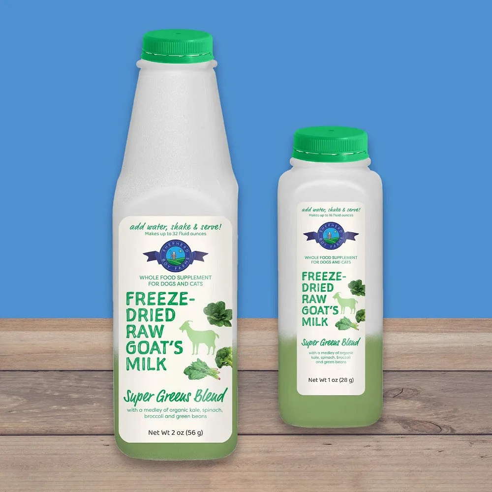 Freeze Dried Raw Goat's Milk Super Greens Blend for Dogs & Cats