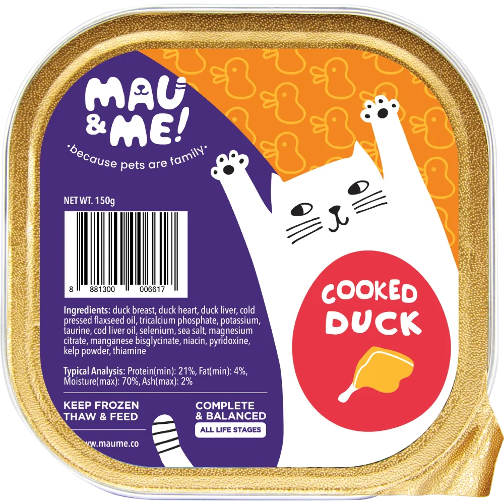 *FROZEN* Mau&Me! Cat Cooked Duck Complete & Balanced 150g