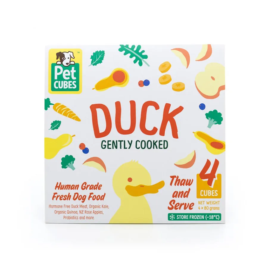 *FROZEN* PetCubes Dog Gently Cooked Duck 2.25kg (7 x 320g)