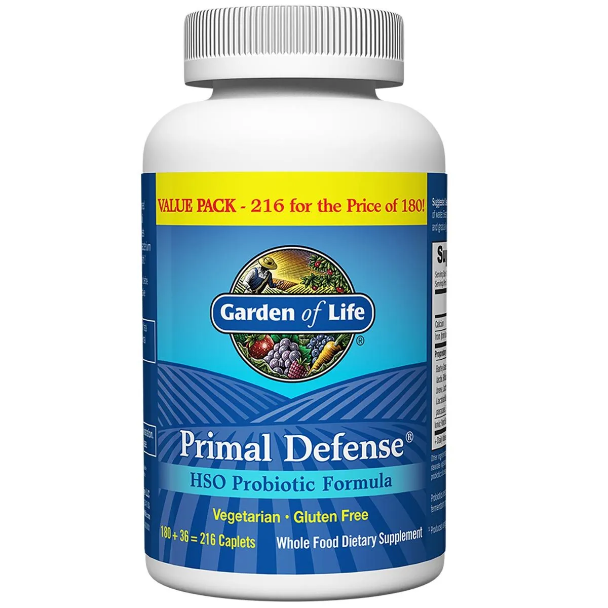 Garden of Life Primal Defense HSO Probiotic Formula (Bonus 20% More Free) 216 Caplets