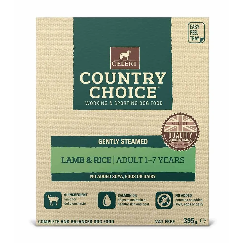 Gelert Country Choice Dog Food with Lamb & Rice (10x395g Trays)