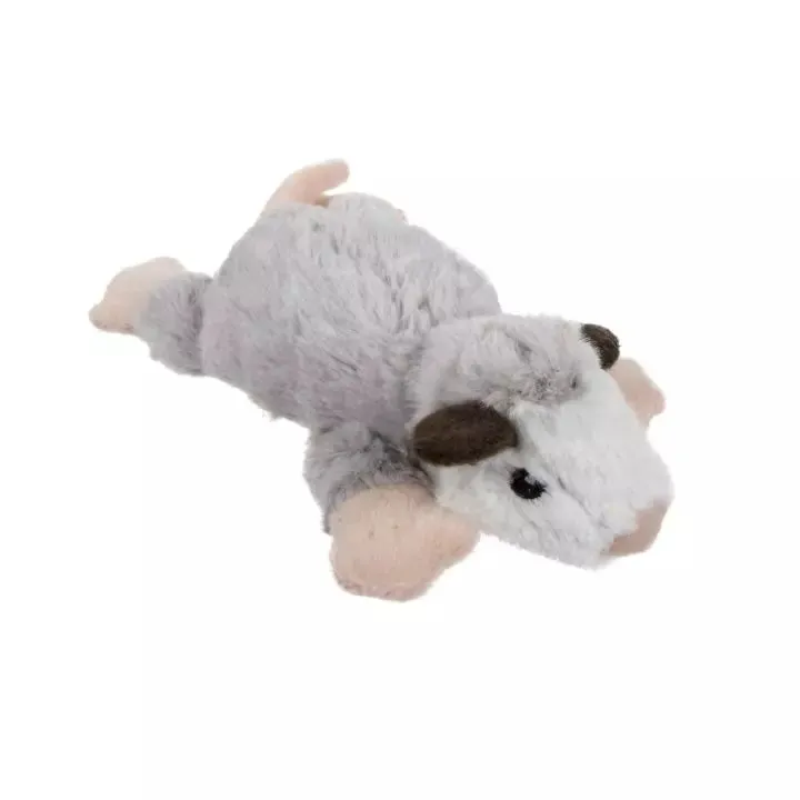 goDog Flatz Flattie Durable Plush Dog Toy, Opossum