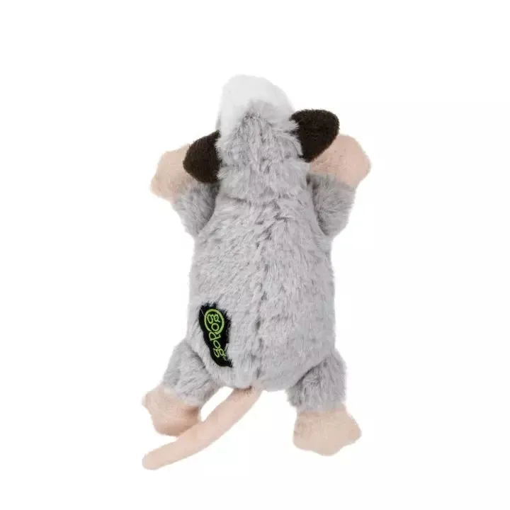 goDog Flatz Flattie Durable Plush Dog Toy, Opossum