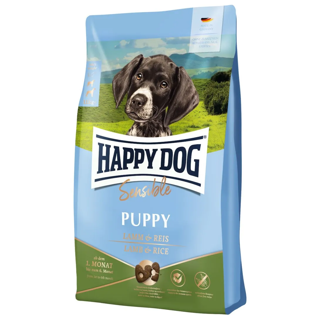 Happy Dog Sensible Puppy Dry Dog Food Lamb, Rice 10 Kg