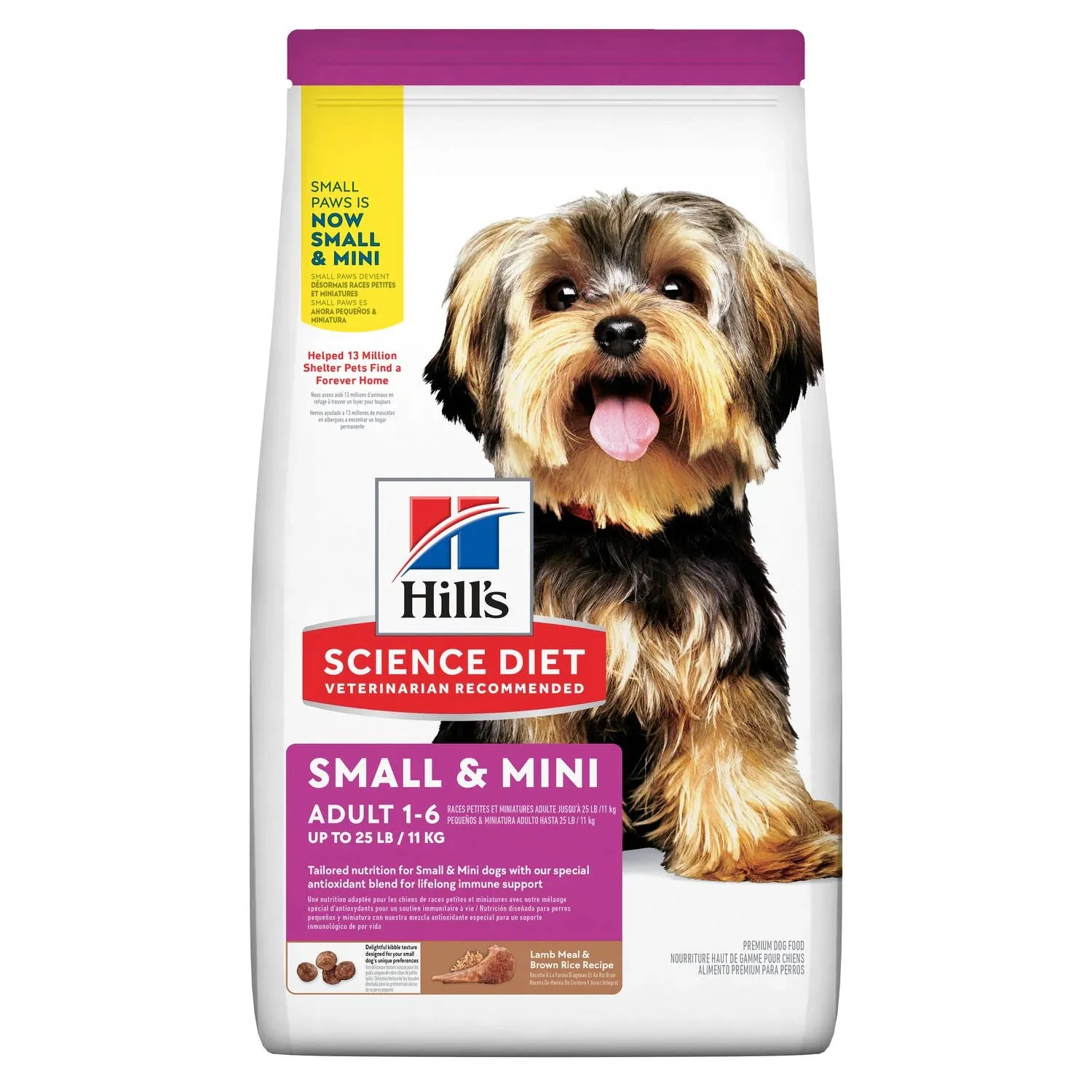 Hill's Science Diet Adult Small & Mini Lamb Meal & Brown Rice Recipe Dry Dog Food, 15.5 lb bag