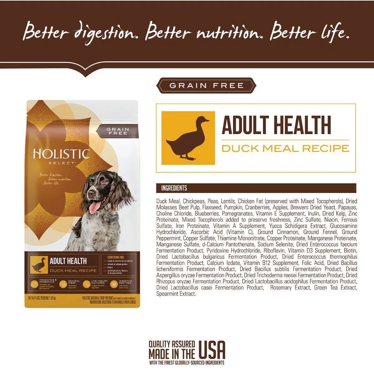 Holistic Select Grain Free Health Adult Duck Dry Dog Food