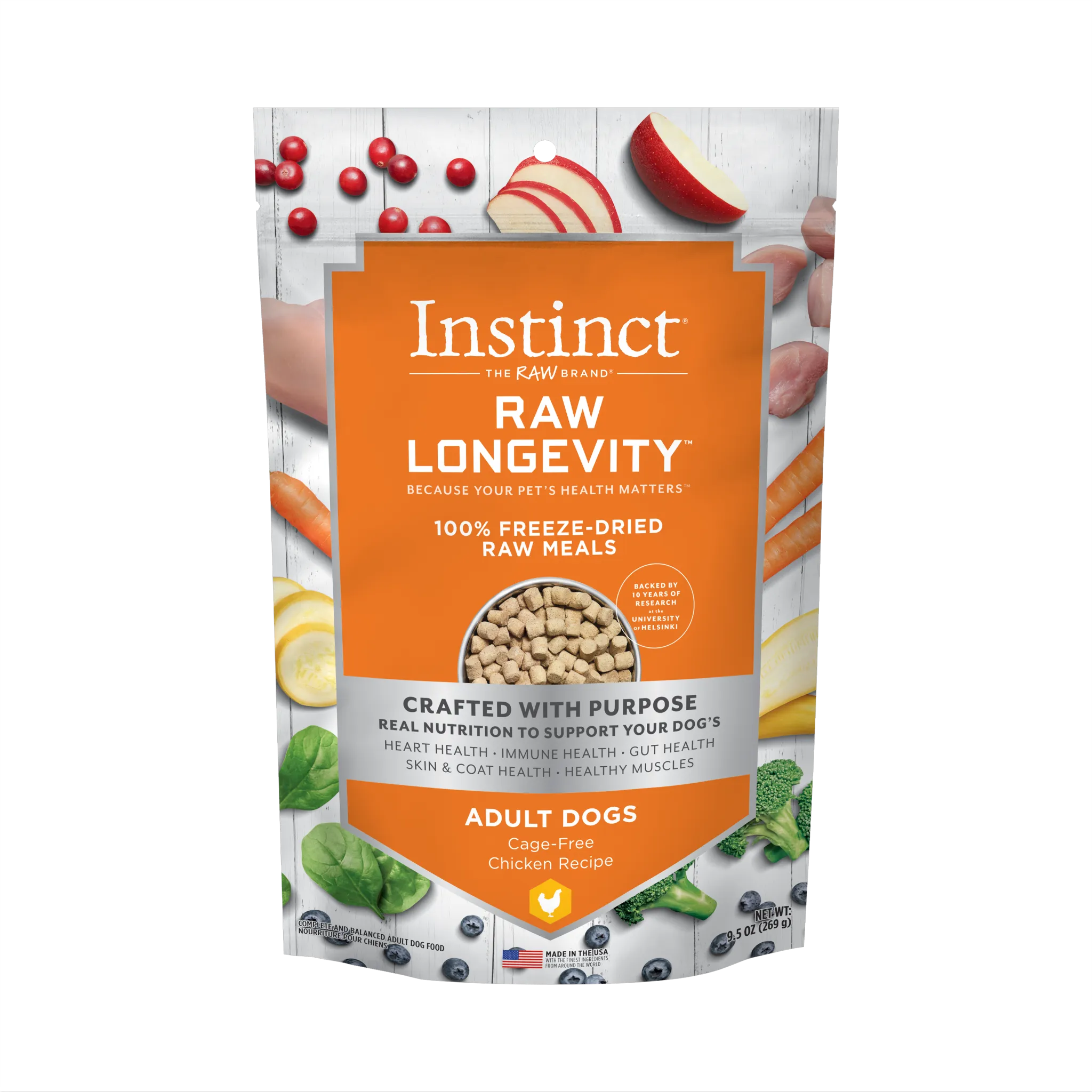 Instinct Raw Longevity Adult Freeze-Dried Chicken Bites, Dog Food