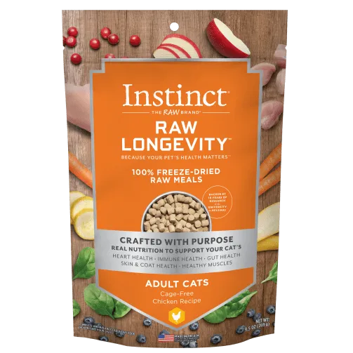 Instinct Raw Longevity Chicken Recipe 100% Freeze Dried Cat Food, 9.5oz