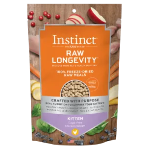 Instinct Raw Longevity Chicken Recipe 100% Freeze Dried Kitten Food, 9.5oz