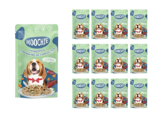 MOOCHIE HOMESTYLE CHICKEN & RICE 120gX12 POUCHS