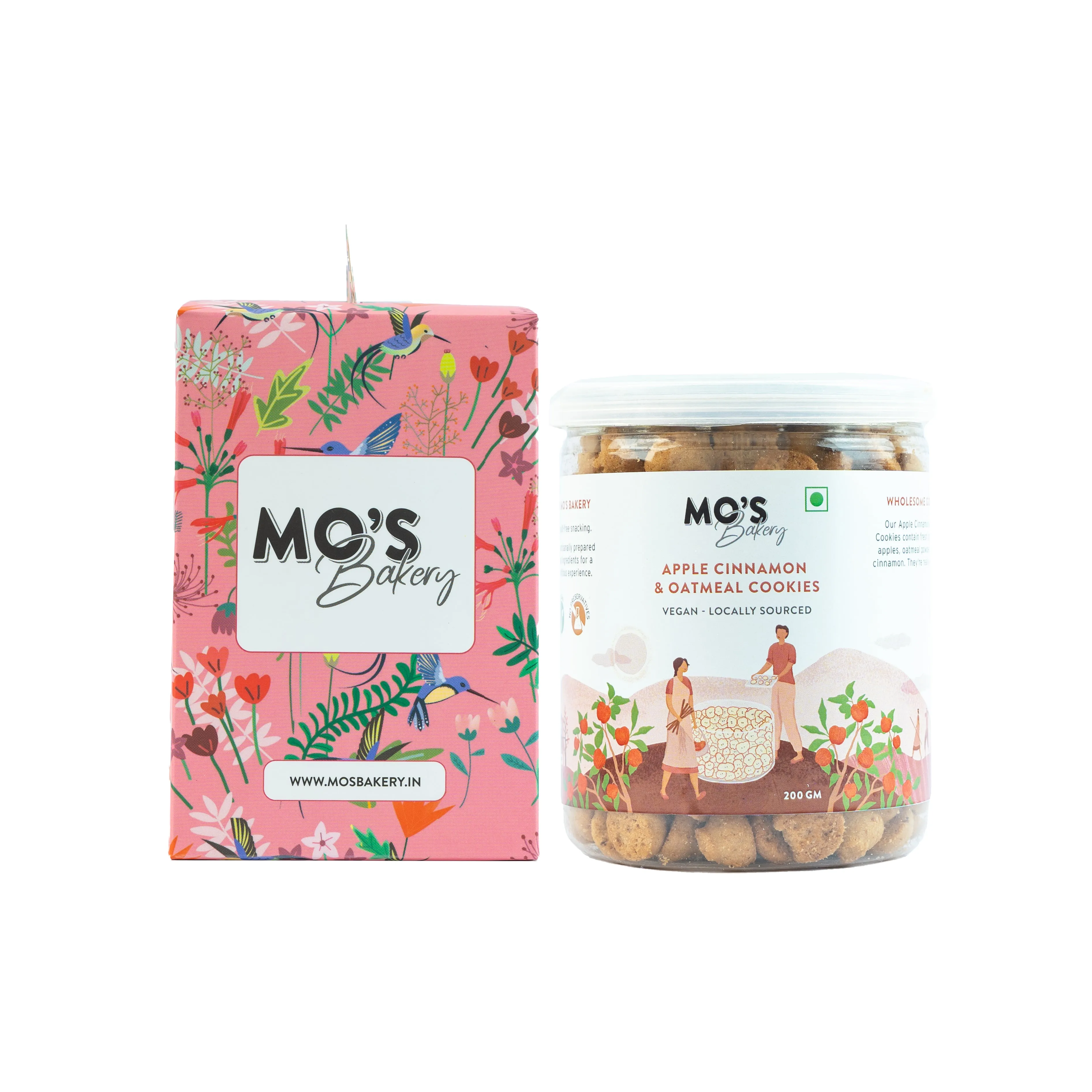 Mo's Bakery Premium Pink Gift Box| Apple Cinnamon & Oatmeal Cookies