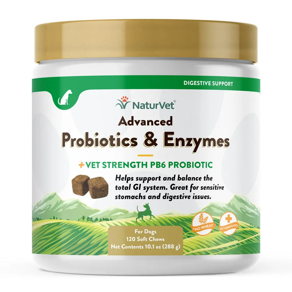 NaturVet Advanced Probiotics & Enzymes Soft Chews for Dogs