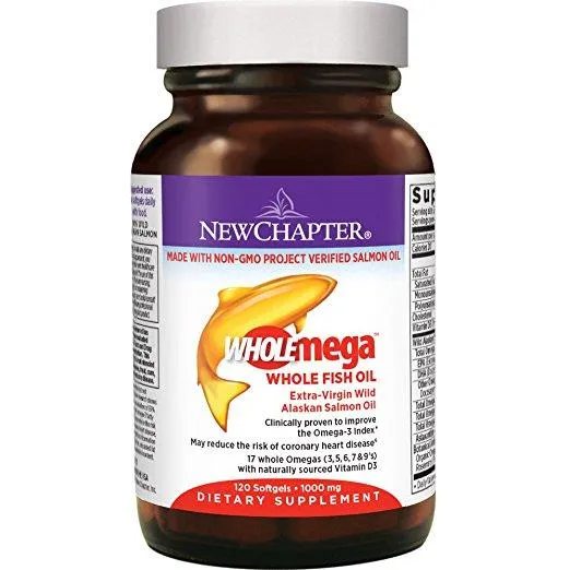 New Chapter Wholemega Extra-Virgin Wild Alaskan Fish Oil - 120 Count