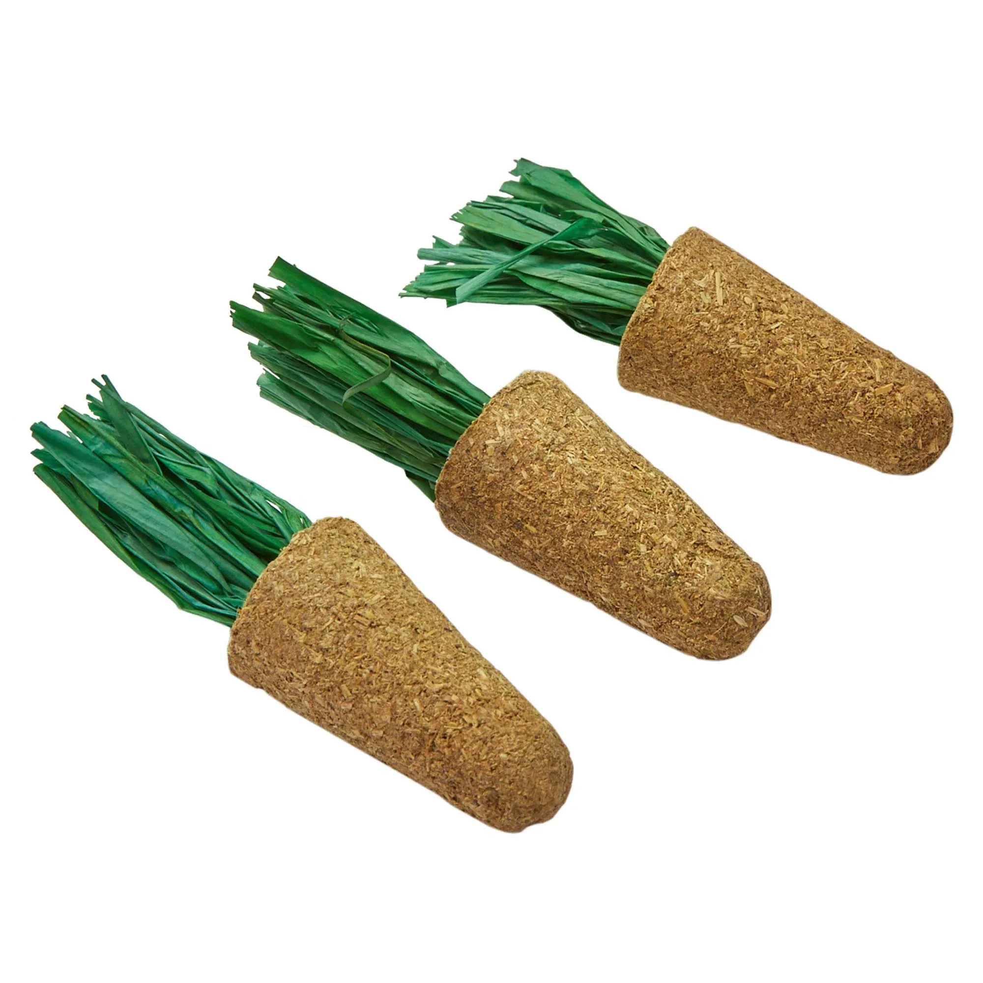 Nibble & Squeek Timothy Hay Carrots Small Animal Toy 3pk