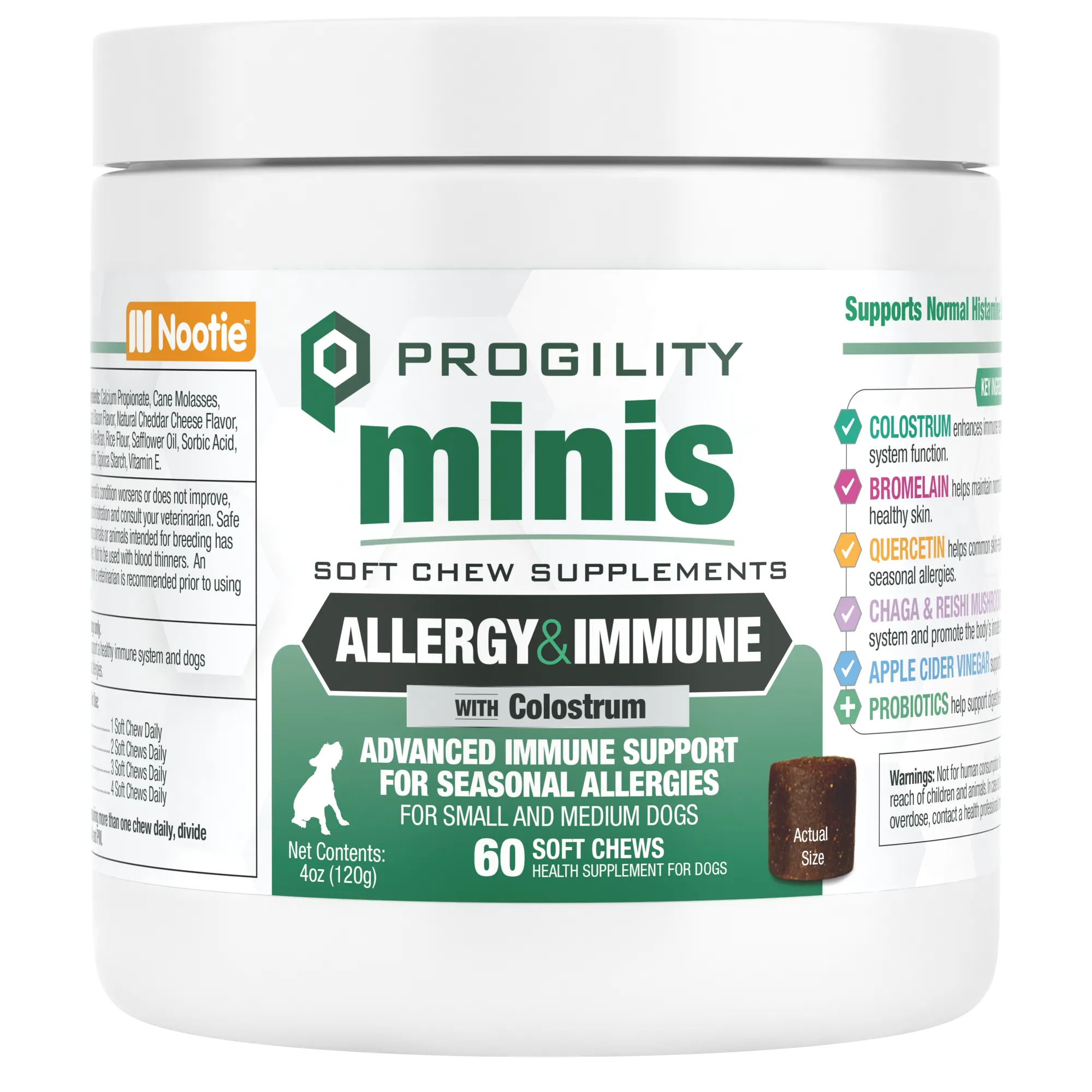 Nootie Mini Progility Allergy & Immune Soft Chew SupplementFor Small and Medium Dogs