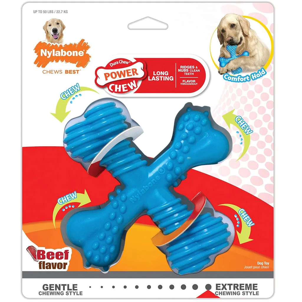 Nylabon Power Chew X Bone Chew Toy for Puppies, Beef Flavor