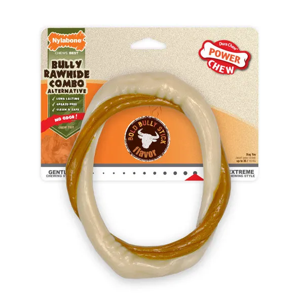 Nylabone Power Chew Bully Rawhide Combo Ring - Chew Toy