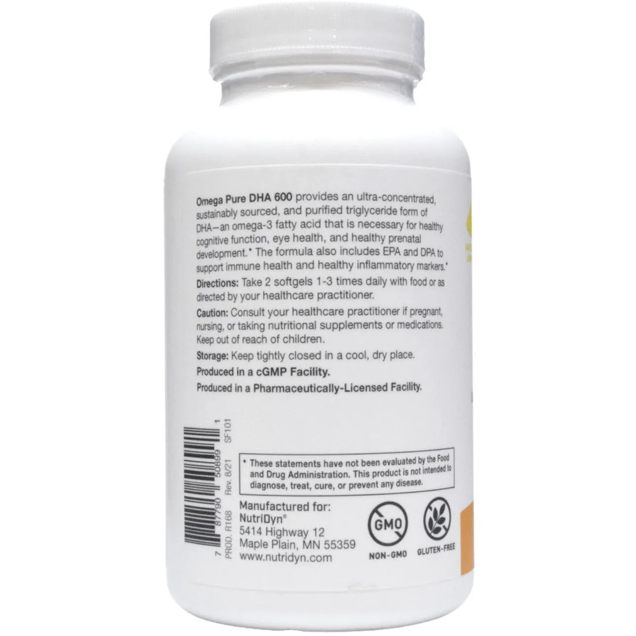 Omega Pure DHA 600 180 Softgels by Nutri-Dyn