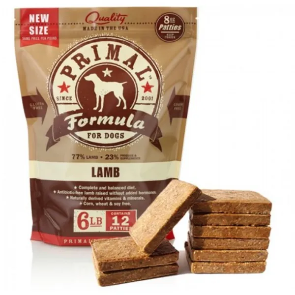 Primal Patties Lamb Formula Frozen Raw Dog Food 6 lbs