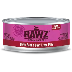 RAWZ 96% Beef and Liver Pate Wet Cat Food