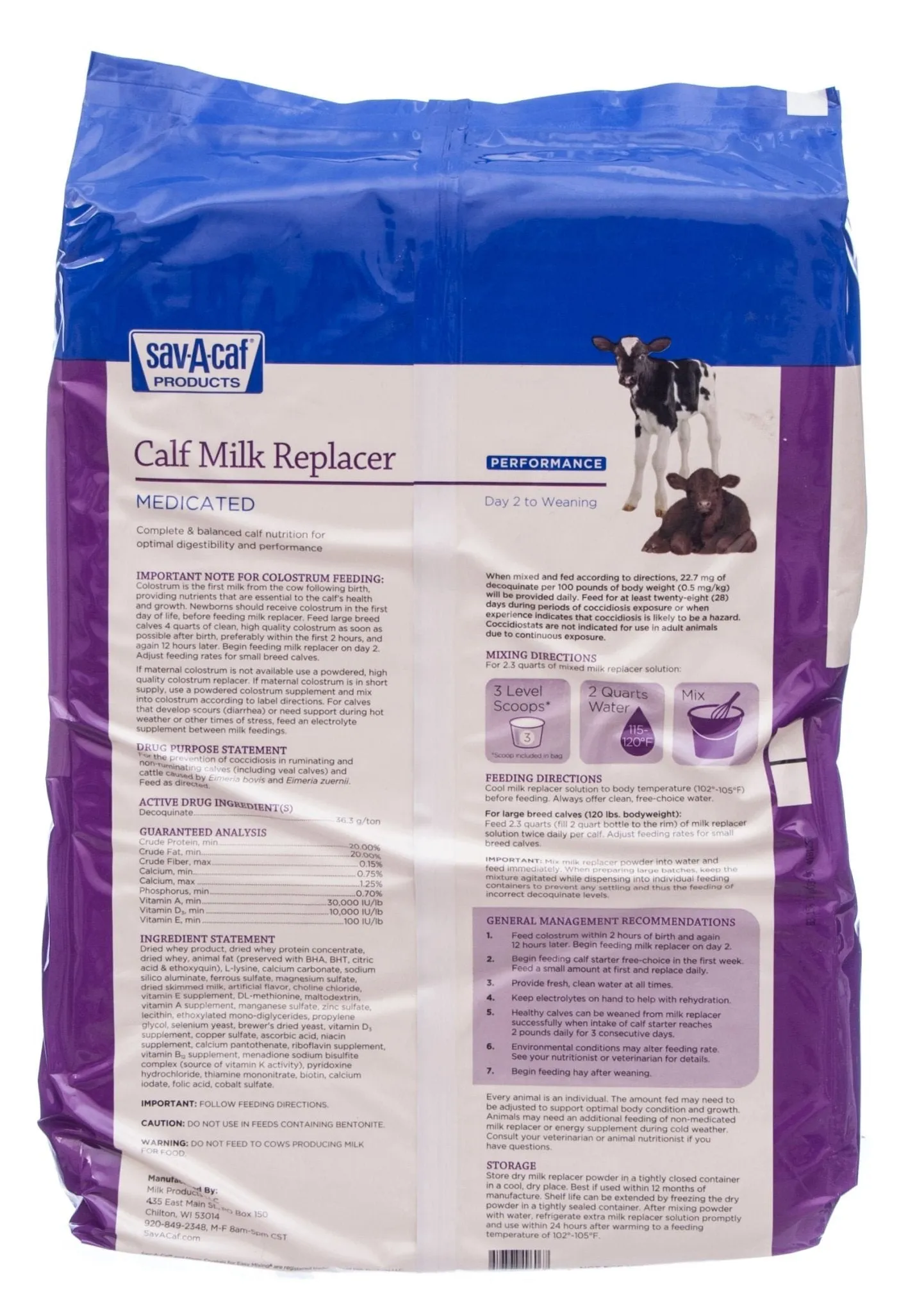 Sav-A-Caf Performance Calf Milk Replacer, 25 lb