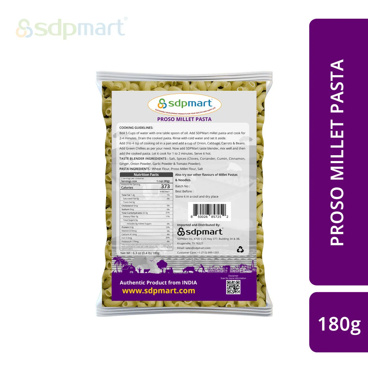 SDPMart Proso Millet Pastas 180g