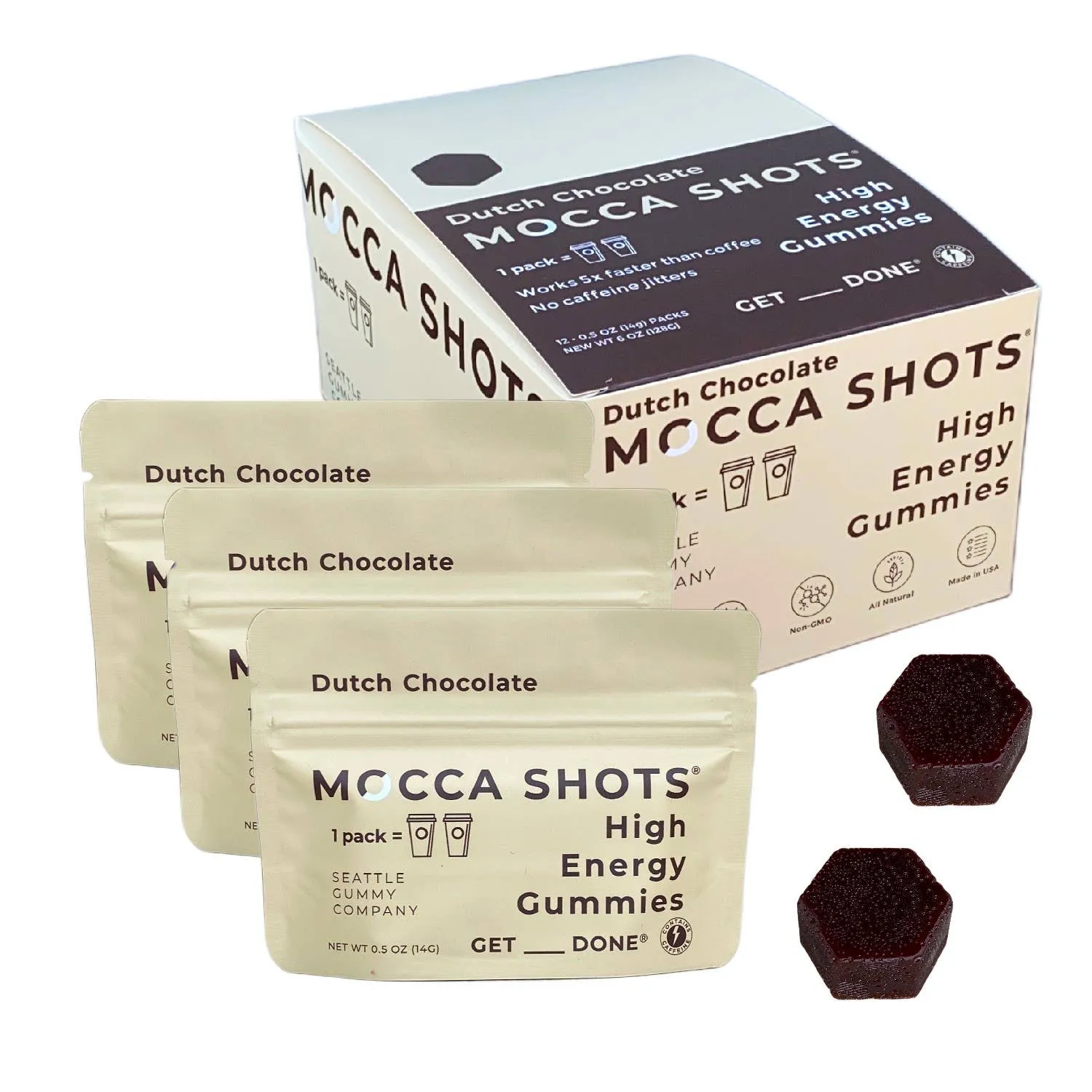 Seattle Gummy Company - Mocca Shots Dutch Chocolate Caffeine Gummy