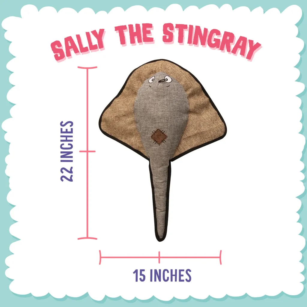 Snugarooz Sally the Stingray 2-in-1 Tough & Durable Dog Toy with Hidden Ball