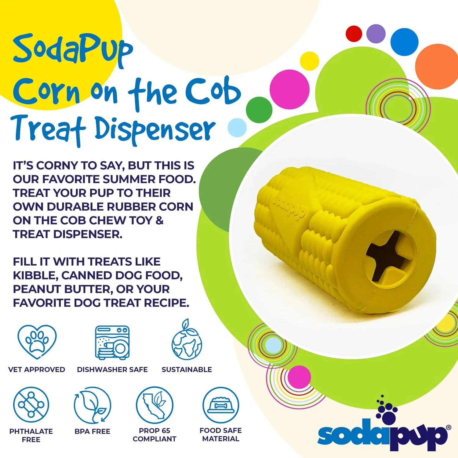 SodaPup Corn on The COB Medium Treat Dispenser