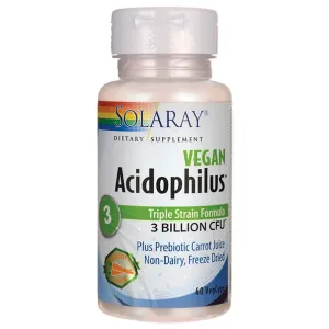 Solaray Vegan Acidophilus 3 Strain Probiotic 60 Capsules