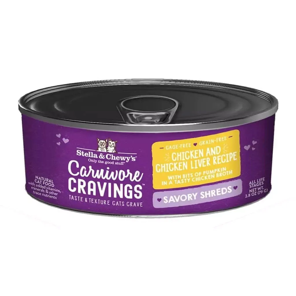 Stella & Chewy's Carnivore Cravings Savory Shreds Chicken & Chicken Liver Recipe Wet Cat Food