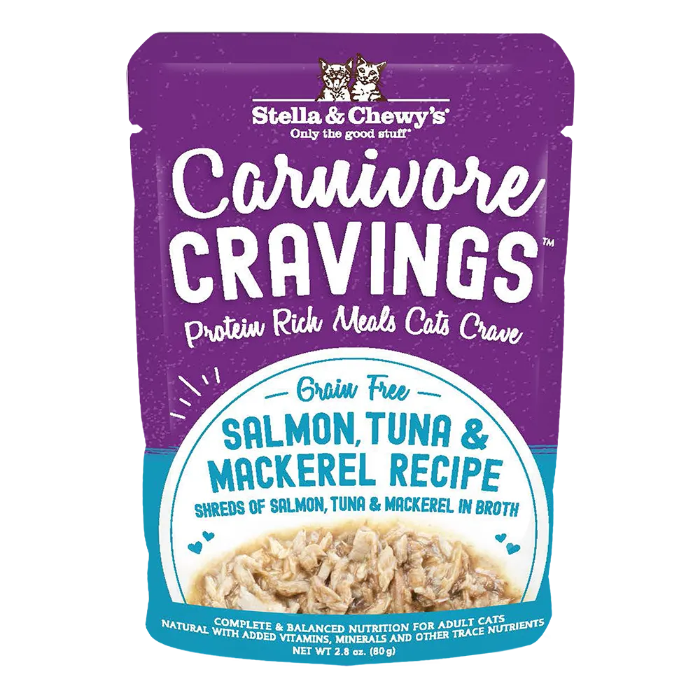 Stella & Chewy's Cat Wet Food Carnivore Cravings Salmon, Tuna & Mackerel 2.8oz