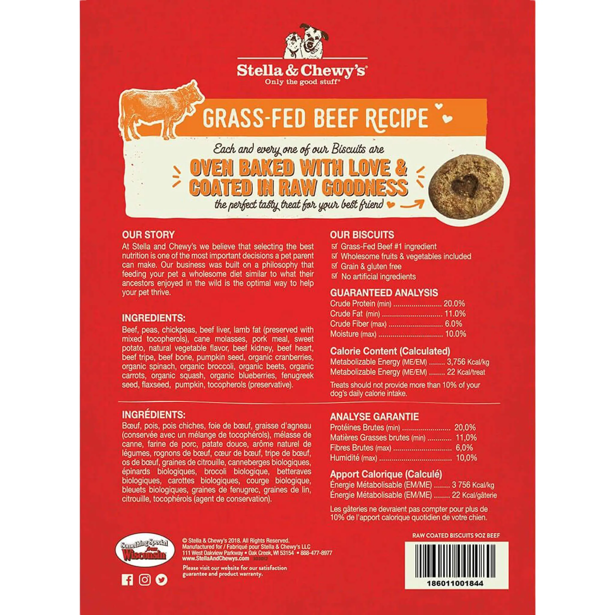 Stella & Chewy's Raw Coated Biscuit Freeze Dried Dog Treat