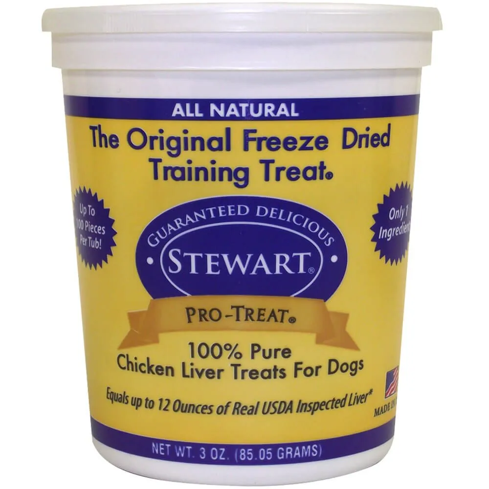 Stewart Pro-Treat Freeze Dried Chicken Liver Treats for Dogs, 3 oz