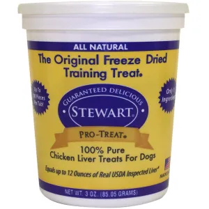 Stewart Pro-Treat Freeze Dried Chicken Liver Treats for Dogs, 3 oz